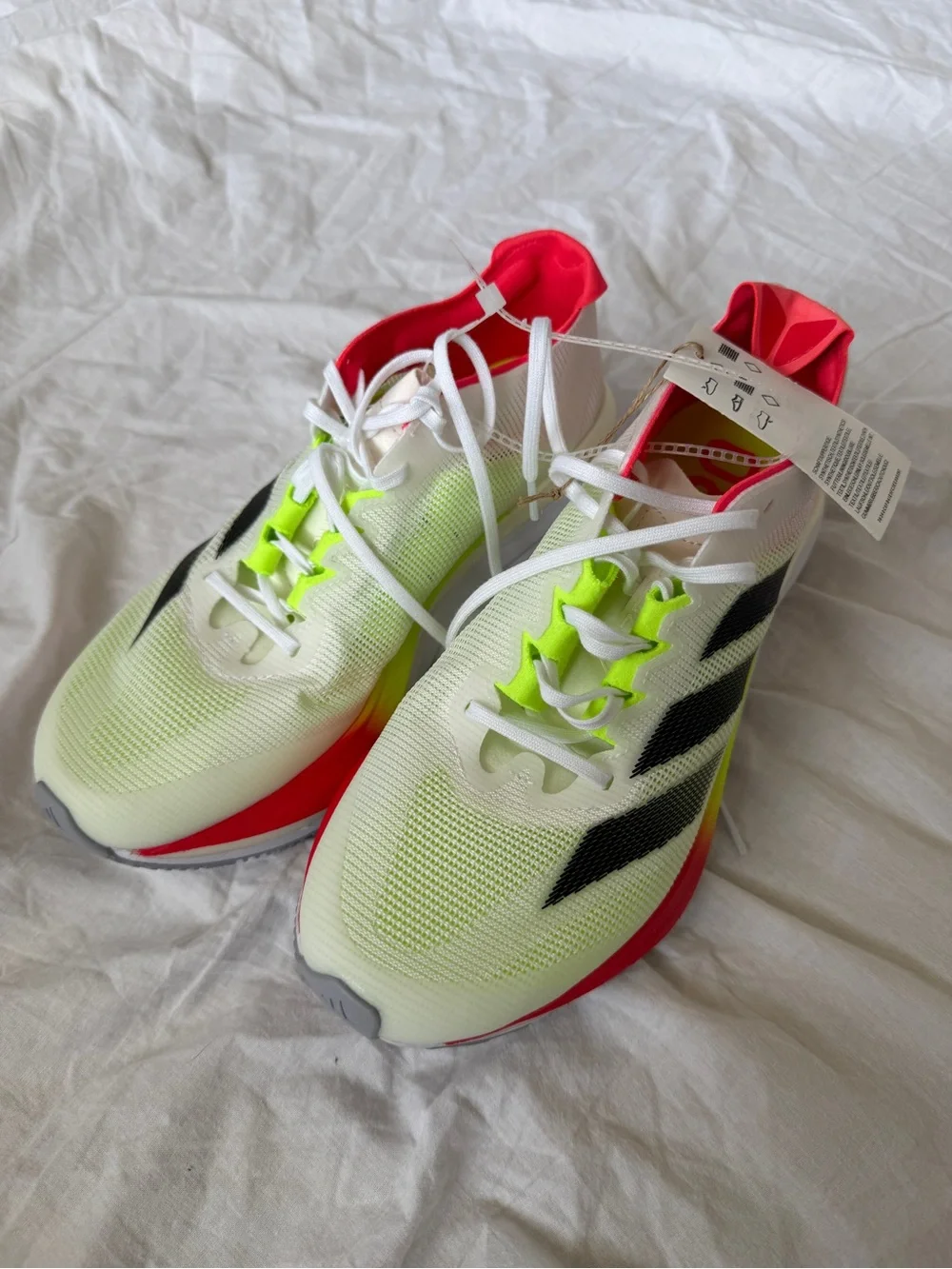 adidas adizero Boston 12 Neon Yellow, Red & Black Lightstrike Pro Running Shoes